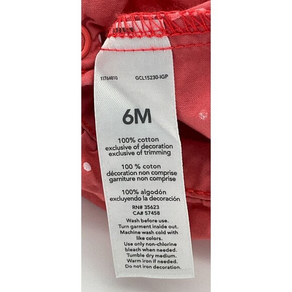 Carters Just One You Peach Polka Dot Shortalls & One Pc Set w/Crab Applique 6M - Picture 5 of 10